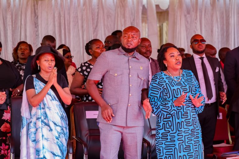Njeri Maina (Woman Rep.), Kamau Murango (Senator) and Mary Maingi (Mwea MP) in the burial service of 17 people who died after consuming illicit alcohol in Kirinyaga