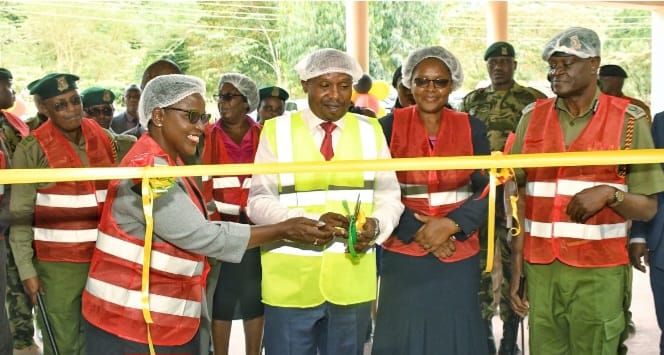 Cabinet Secretary Prof. Kithure Kindiki officially opening the Naivasha prison milling plant