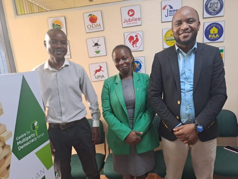 Dennis Wendo, IDN-Kenya Regional Co-ordinator, Grace Wanjiru, IDN-Kenya Executive Administration Officer and Range Mwita, CMD-Kenya Programs Officer