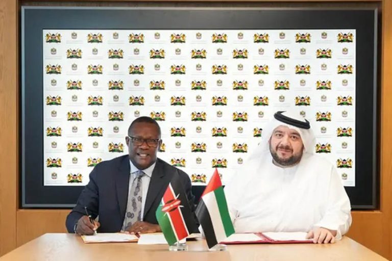 ICT Cabinet Secretary Eliud Owalo and Mohamed Hassan Al Suwaidi UAE Minister of Investment
