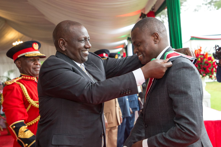 President William Ruto and Kiharu MP Ndindi Nyoro