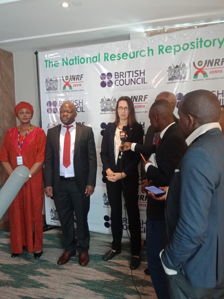 The national research fund committee members addressing the media