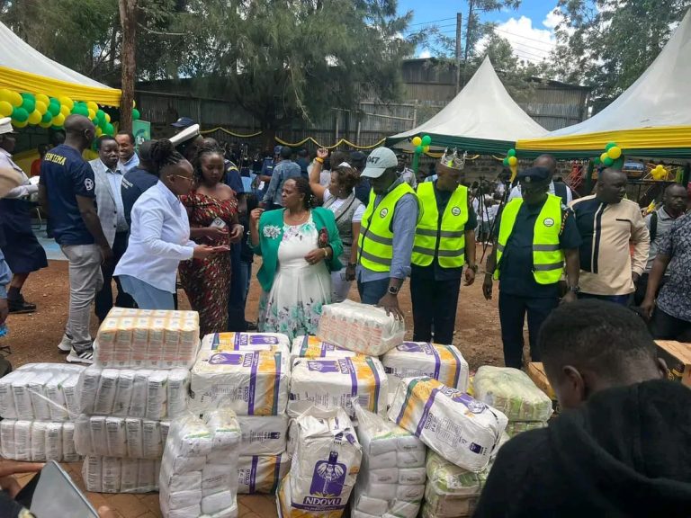 Mogra Children's Home Director Apostle Hannah Wairimu (in green) alongside Nairobi Governor Johnson Sakaja.