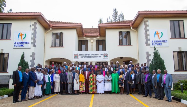 Pastor Dorcas Rigathi (front row in white)