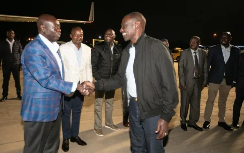 Ruto was seen off by his deputy Rigathi Gachagua