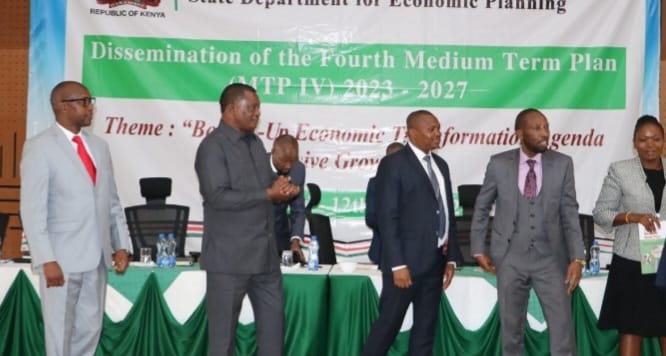 Attorney General Justin Muturi (second left)