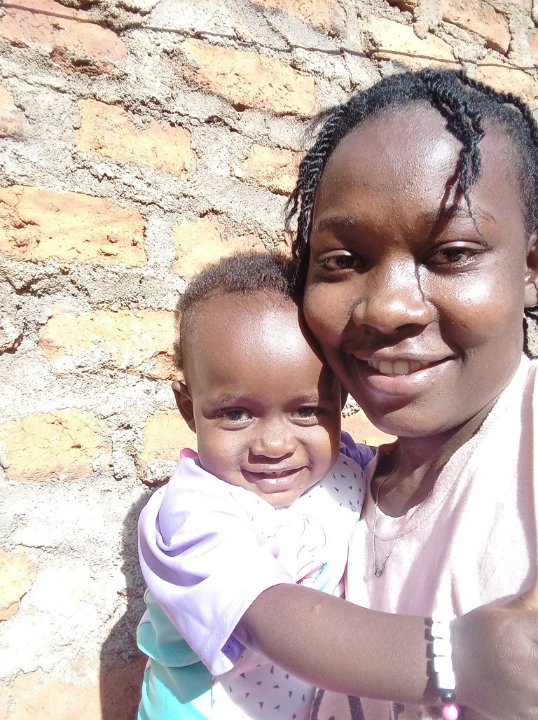 Campus student with her child