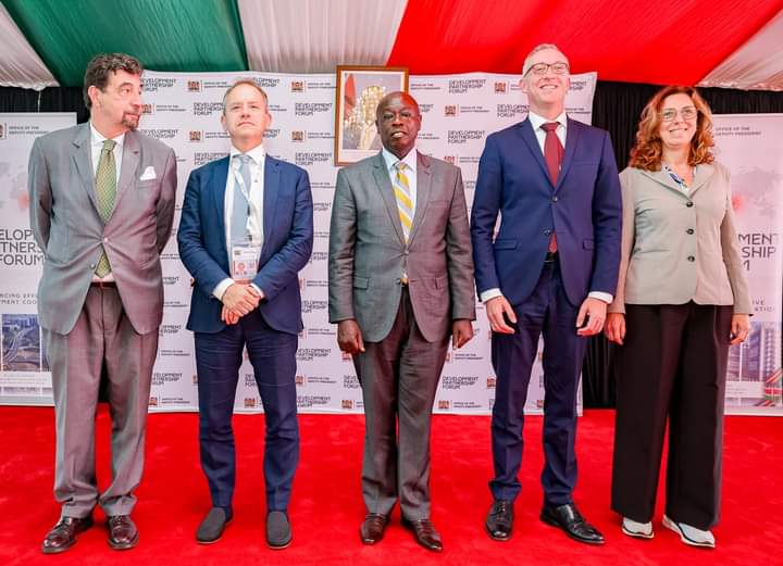 Deputy President Rigathi Gachagua with some of the development partners representatives