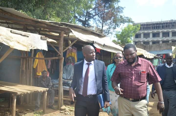 EACC spokesperson Eric Ngumbi with other officials in Nyahururu town