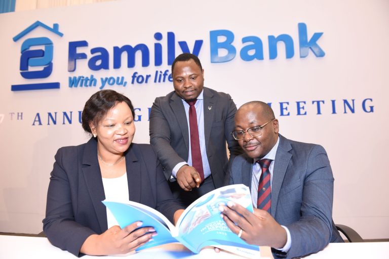 Family Bank Chief Legal Officer Eric K. Murai, CEO Nancy Njau, Chief Financial Officer Stephen Ngugi & PwC Senior Manager David Mug