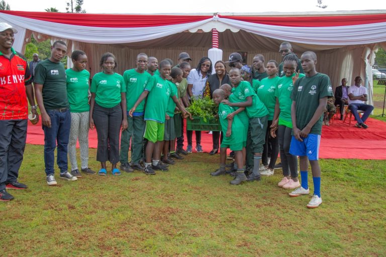 Pastor Dorcas Rigathi distributes tree seedlings to schools and those with disabilities at Karura forest during the World Environment Day on 5th June 2024