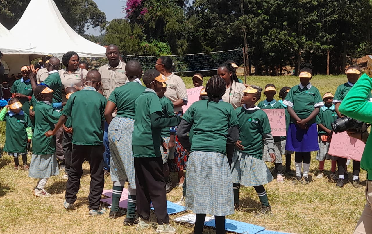 Pupils under Pioneer Child Development Programme entertaining guests during the Day of African Child in Nyeri last Friday.