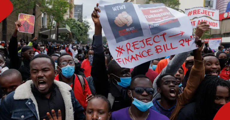 Reject finance bill protest.