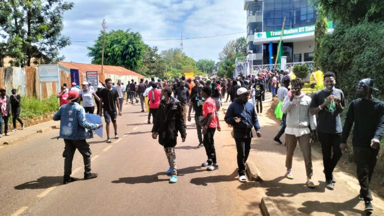 Some of the protestors in Chuka