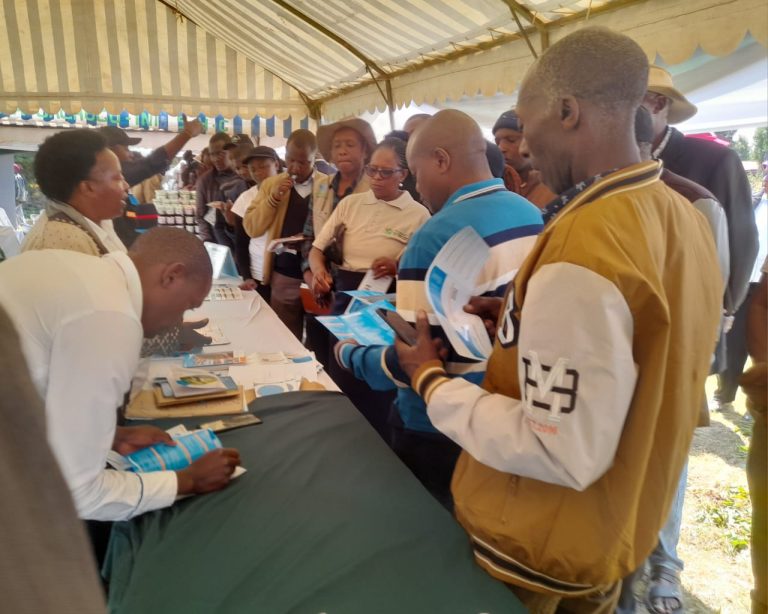 Unison Sacco, Naromoru branch manager Ms Elizabeth Mureithi (left)
