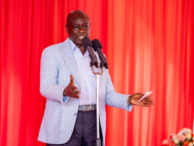 Deputy President Rigathi Gachagua addressing residents of Kenol Murang'a County Saturday