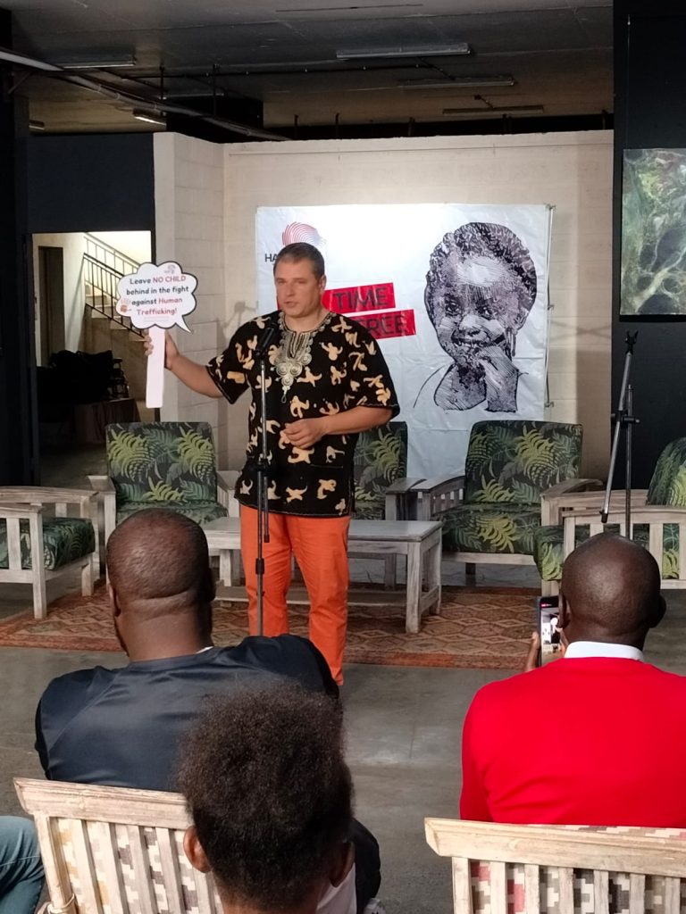 Dr. Radoslaw Malinowski, the CEO of HAART Awareness Against Human Trafficking addressing different groups of people