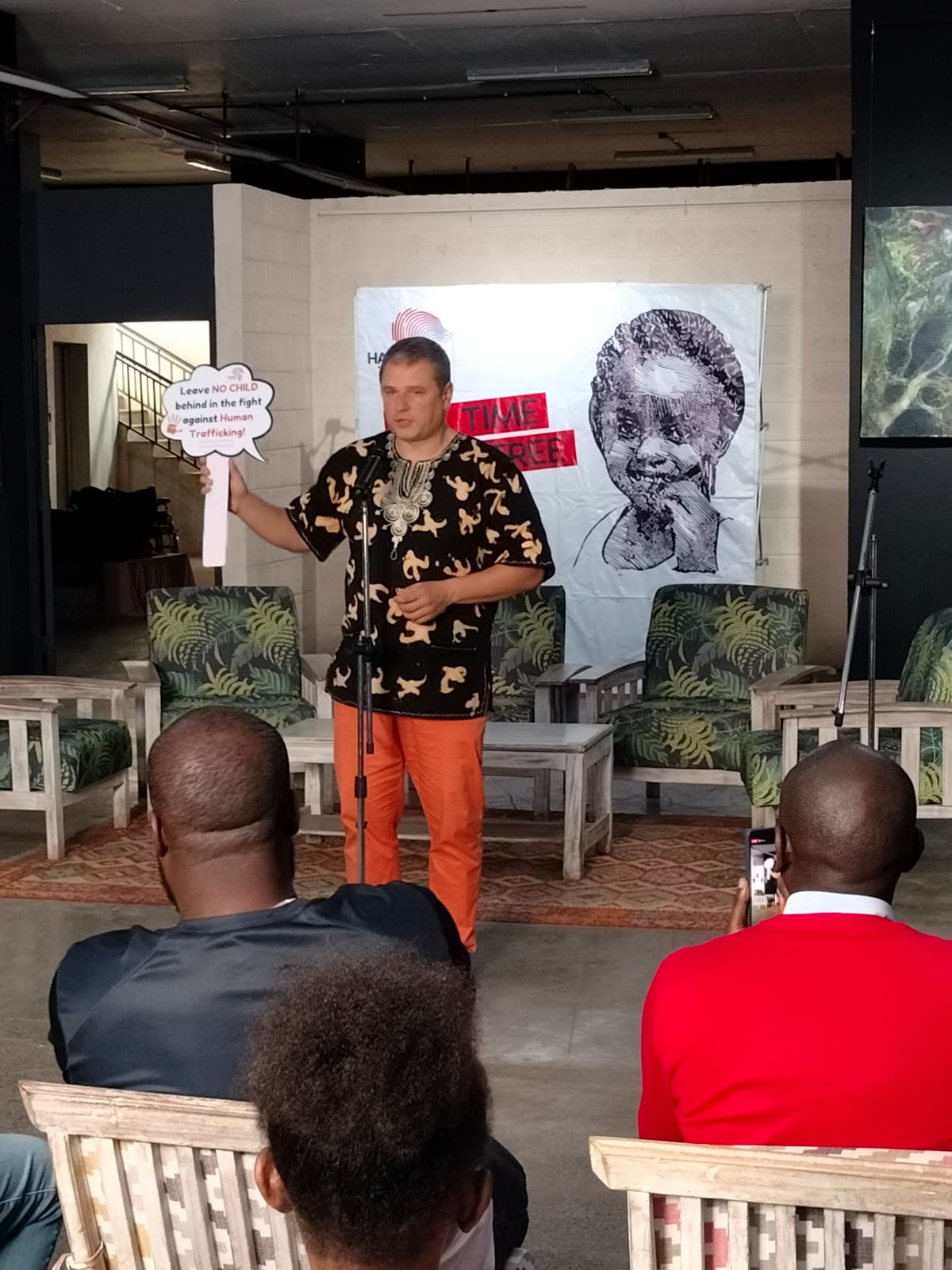 Dr. Radoslaw Malinowski, the CEO of HAART Awareness Against Human Trafficking addressing different groups of people