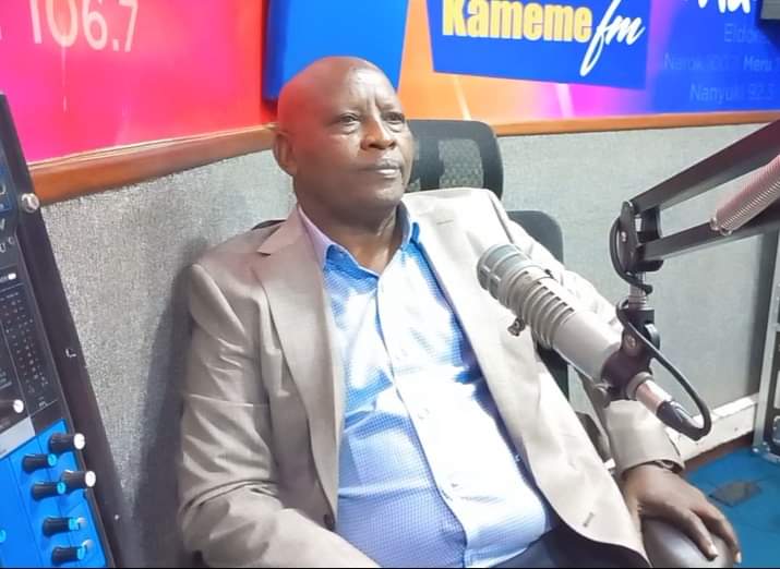 Nyeri Governor Mutahi Kahiga at Kameme FM studios yesterday