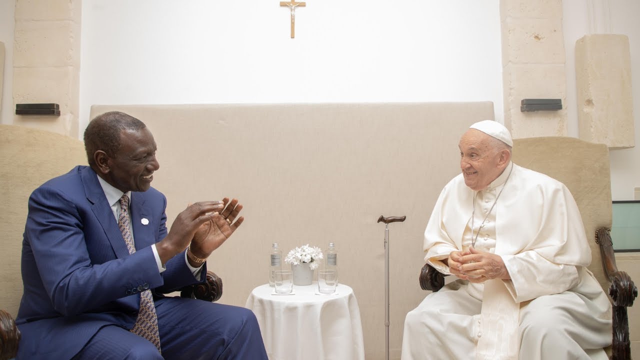 Pope Francis with President William Ruto in Vatican City last month