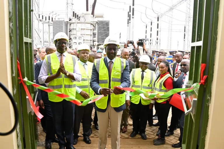 President William Ruto commissioning the Kimuka Sub-Station