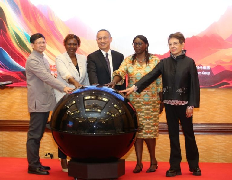 Tang Jian jun ,Grace Njanga ,Director Bliss TV,Mr. Dong Xin (the National Radio and Television Agency Deputy Minister China )