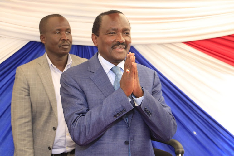 Wiper Leader Kalonzo Musyoka during a press address at the Party's Headquarters on July 10, 2024.