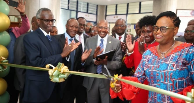 Chief Justice Martha Koome during the launch of the Tribunals’ Shared Service Infrastructure, Website, and Tribunal Registry Manual held at Kenya Re Towers in Upper Hill, Nairobi.