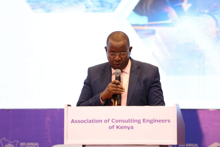 Eng. Simon Korir, Director of Water Infrastructure Development at MOWSI , representing the Cabinet Secretary Ministry of Water, Sanitation and Irrigation Eng. Erick Muriithi.