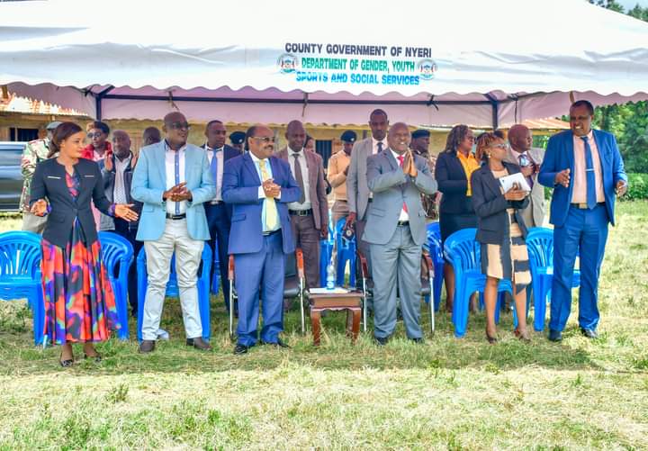 From right Nyeri governor Mutahi Kahiga, his deputy David Kinaniri, Nyeri County Assembly Speaker James Gichuhi and nominated MCA Ann Thumbi