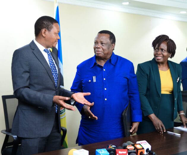 Kenya’s labour sector, Labour and Social Protection Cabinet Secretary Alfred Mutually with The Central Organisation of Trade Unions (COTU) Secretary General Francis Atwoli