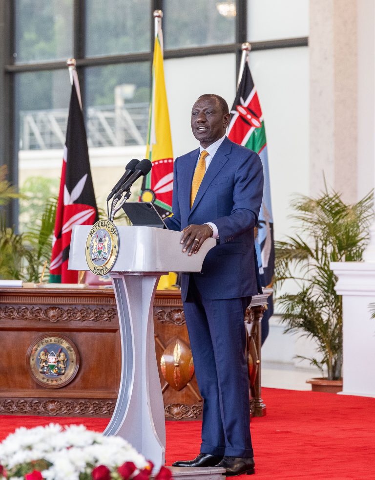 President William Ruto addressing the new cabinet secretaries.