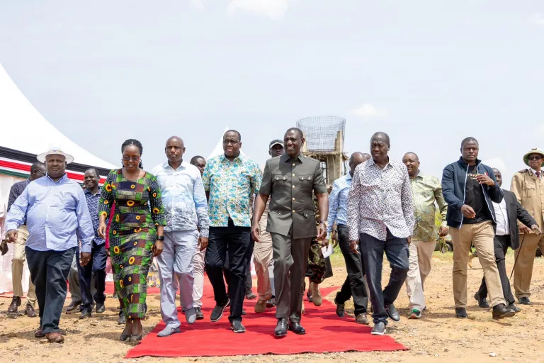 President William Ruto in kaunda suit Tiaty, Baringo County.