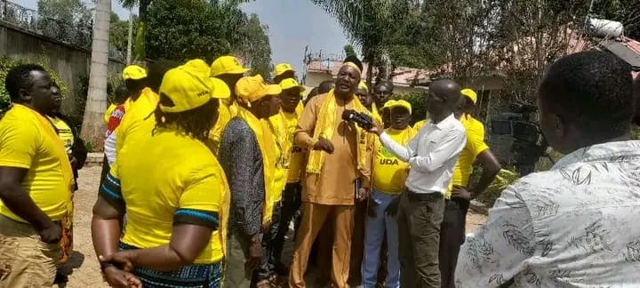 Siaya county UDA interim chairman Oyugi Dor addressing the media