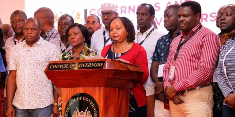 Council of Governors chair Anne Waiguru and committee chairpersons