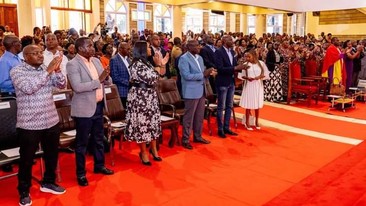 Deputy President Rigathi Gachagua and other leaders in church