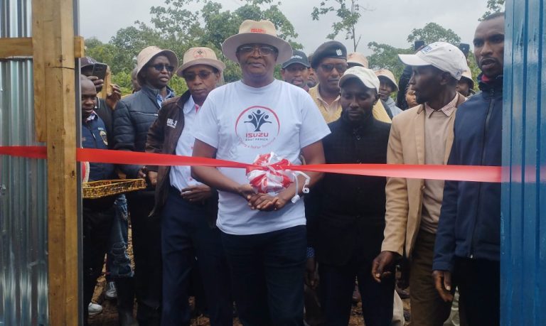 Director of Isuzu East Africa Foundation Charles Kariuki launching a tree nursery at Kiamuturi area of Murang’a.