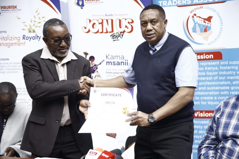 Francis Mbogo (R) representative of MELTA