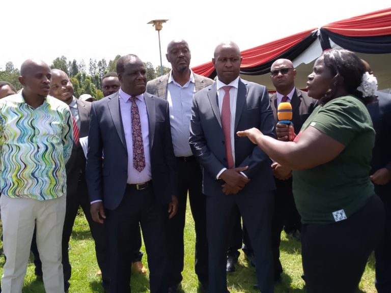 From left Mathira MP Eric wa Mumbi, Cabinet Secretary Wycliffe Oparanya, Nyeri Town MP Duncun Maina and Principal Secretary Patrick Kilemi State Department for Cooperatives