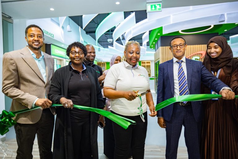 From left to right, Dalmar Abdi Chief Marketing Officer Business Bay Square (BBS), Lucille Aveva, Safaricom PLC Director Customer Obsession, Cynthia Kropac, Safaricom PLC