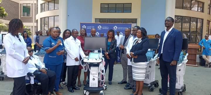 KUTRRH board chairperson Prof. Olive Mugenda and other officials during the reception of new machines