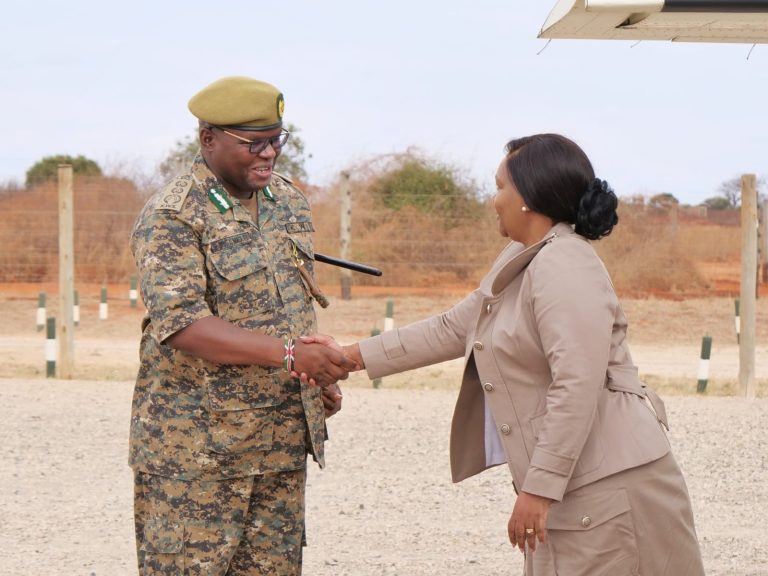 KWS Director General Dr Erustus Kanga receives Tourism and Wildlife CS Rebecca Miano