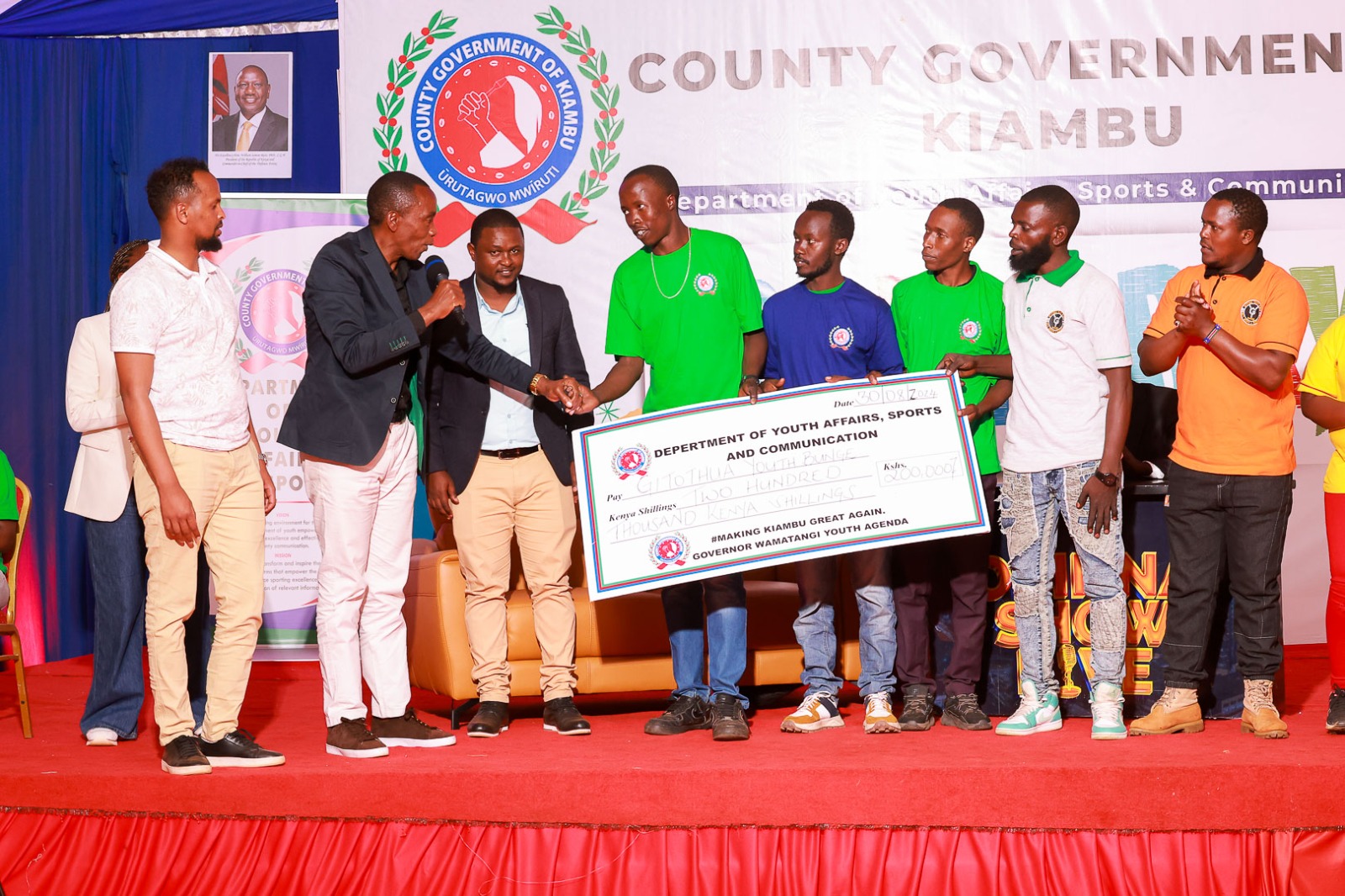 Kiambu County Governor Kimani Wamatangi with Osman Korar CECM youths sports and communication