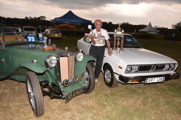 Sati Gata-Aura with his two car that won podium places at this year's Concours d'Elegance.
