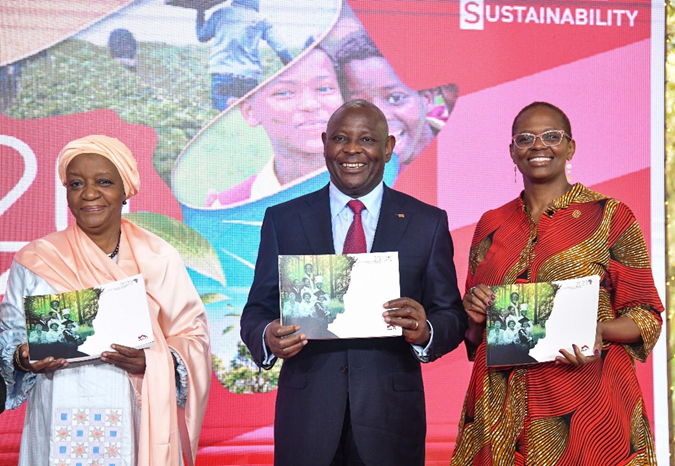 Zainab Bangura, the UN Under-Secretary-General and Director-General of the United Nations Office in Nairobi, Equity Group Managing Director and CEO, Dr. James Mwangi