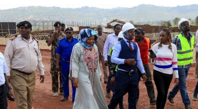 Deputy Government spokesperson Mwanaisha Chidzuga during the tour.