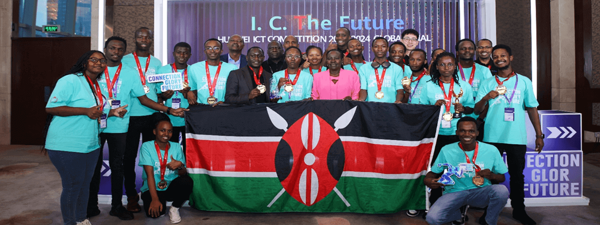 Kenyan student at the uawei-ICT Competition 2023-2024 global finals in China