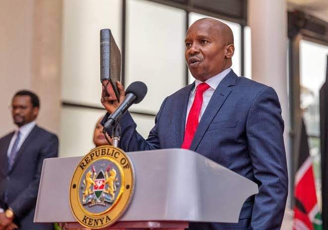 Prof. Kithure Kindiki taking oath office as Cabinet Secretary in the past.