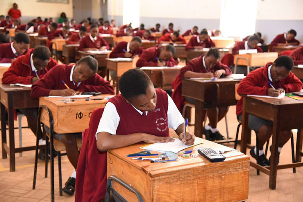 Students doing exams