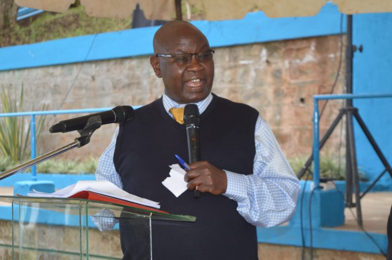 George Njuguna the chairman Limuru Dairy Farmers Cooperative speaking during the Annual General Meeting.